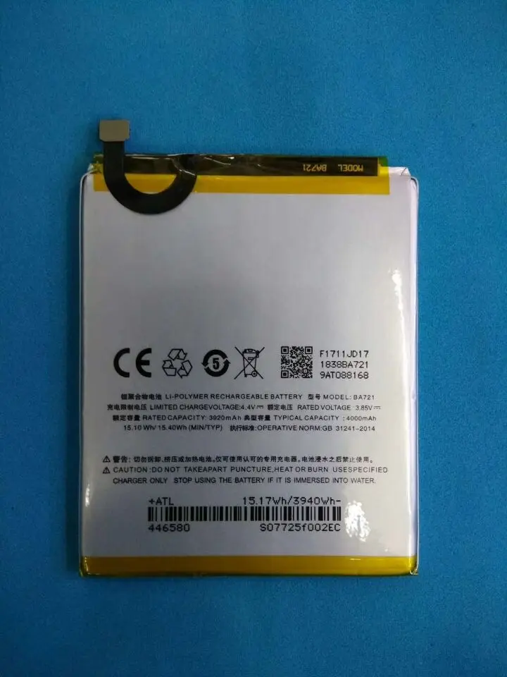 For meilan note 6 BA721 battery M6 Note cell phone battery M721Q battery BA721 battery
For meilan note 6 BA721 battery M6 Note cell phone battery M721Q battery BA721 battery