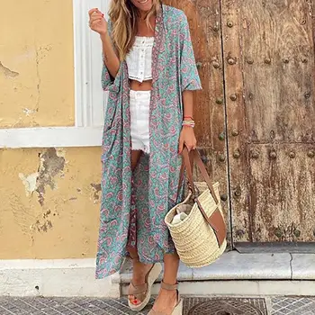 2020 New Hot All-match Women Boho Autumn 3/4 Sleeve Floral Print Long Cardigan Kimono Cover Up Loose Casual Coat
2020 New Hot All-match Women Boho Autumn 3/4 Sleeve Floral Print Long Cardigan Kimono Cover Up Loose Casual Coat