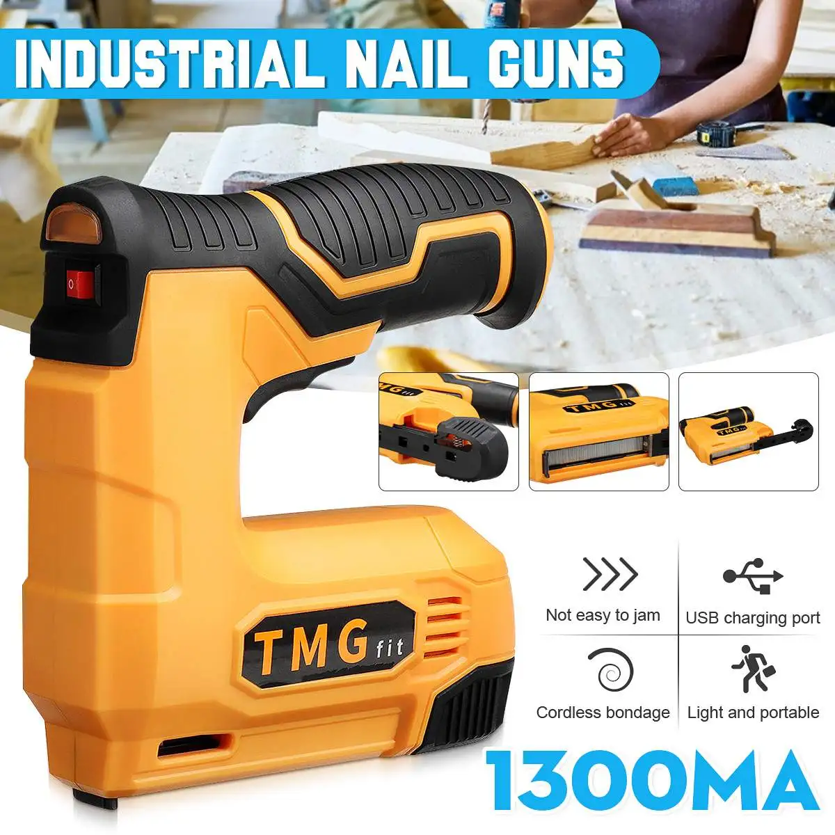 Cordless Heavy Duty Staple Gun for DIY Home Decoration Furniture Stapler Electric Nail Gun Power Tools With 1000 Staples Nailer
Cordless Heavy Duty Staple Gun for DIY Home Decoration Furniture Stapler Electric Nail Gun Power Tools With 1000 Staples Nailer