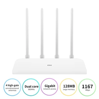 Router 4A Gigabit Version 2.4GHz 5GHz WiFi 1167Mbps WiFi Repeater 128MB DDR3 High Gain 4 Antennas Network Extender
Router 4A Gigabit Version 2.4GHz 5GHz WiFi 1167Mbps WiFi Repeater 128MB DDR3 High Gain 4 Antennas Network Extender