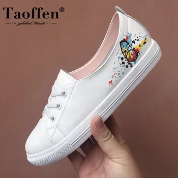 Taoffen Real Leather Women Sneakers Round Toe Shoes Women Casual Flower Print Outdoor Fitting Vulcanized Shoes Size 34-40
Taoffen Real Leather Women Sneakers Round Toe Shoes Women Casual Flower Print Outdoor Fitting Vulcanized Shoes Size 34-40