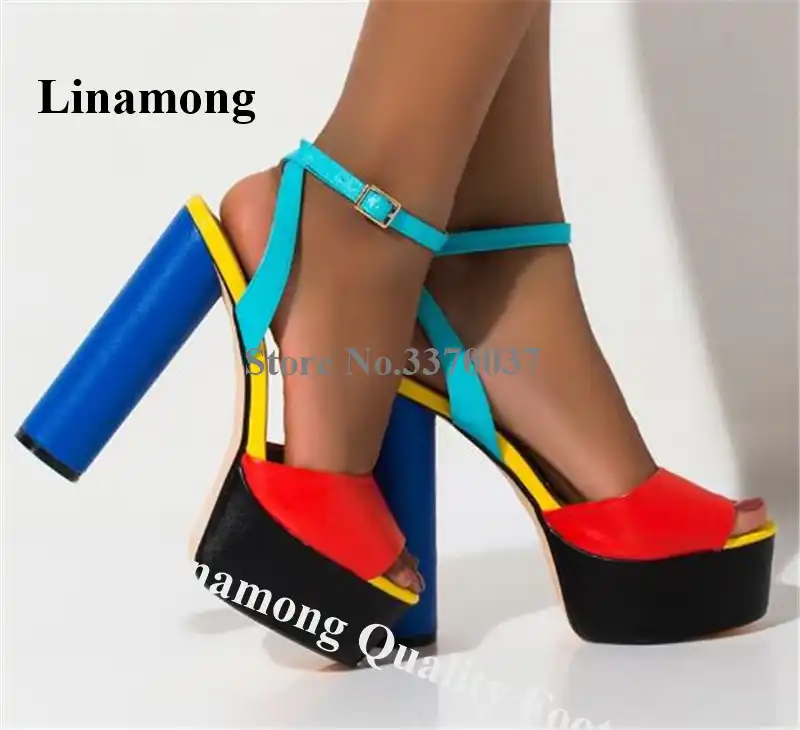 Cute Women Peep Toe Leather Patchwork 