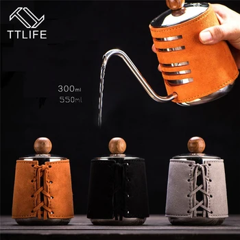 Stainless Steel Hand Drip Kettle with Extra Narrowed Gooseneck Spout and Synthetic Leather Wrapping Coffee Pot 300ml 550ml
Stainless Steel Hand Drip Kettle with Extra Narrowed Gooseneck Spout and Synthetic Leather Wrapping Coffee Pot 300ml 550ml