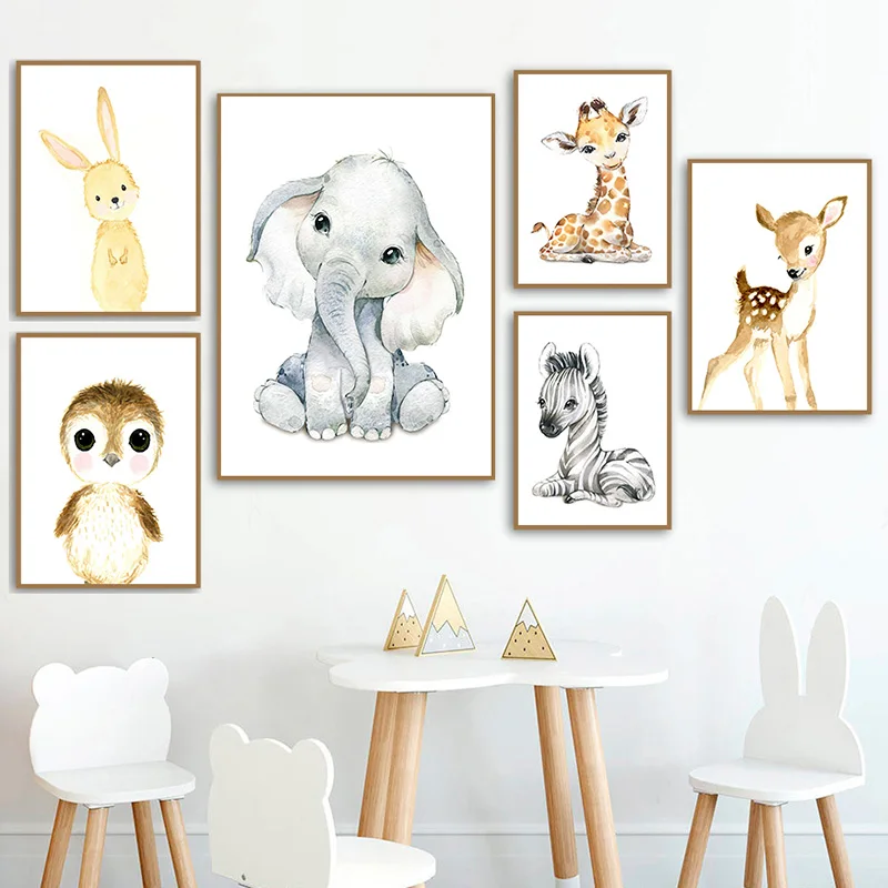 Animal Paintings for Kids Printed on Canvas