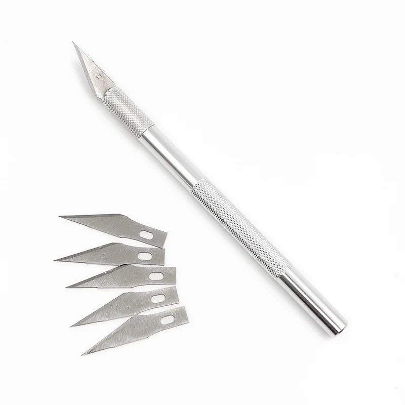 Graver Set Hand Account Making Tool Aluminum Pen Knife with 6 Blades Rubber Stamp Paper-Cut Model Engraving Knife
Graver Set Hand Account Making Tool Aluminum Pen Knife with 6 Blades Rubber Stamp Paper-Cut Model Engraving Knife
