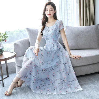 2020 Spring Summer Blue Chiffon Maxi Dresses 3XL Plus Size Print Vintage Runway Midi Dress Elegant Women Bodycon Party Vestidos
2020 Spring Summer Blue Chiffon Maxi Dresses 3XL Plus Size Print Vintage Runway Midi Dress Elegant Women Bodycon Party Vestidos