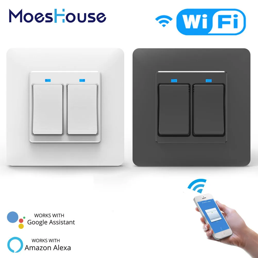 WiFi DE EU Smart Push Button Switch 2-Way Multi-control 1/2/3 Gang Detachable Smart Life Tuya App Work with Alexa Google Home
WiFi DE EU Smart Push Button Switch 2-Way Multi-control 1/2/3 Gang Detachable Smart Life Tuya App Work with Alexa Google Home