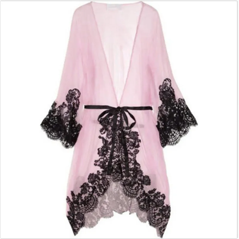 Женская сексуальная ночная рубашка кимоно банный халат куртка | одежда