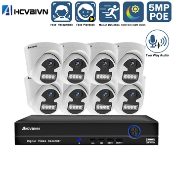 H.265 8CH 5MP Color POE Security Camera System Kit AI Face Detection Audio Record IP Camera IR CCTV Video Surveillance NVR Set
H.265 8CH 5MP Color POE Security Camera System Kit AI Face Detection Audio Record IP Camera IR CCTV Video Surveillance NVR Set