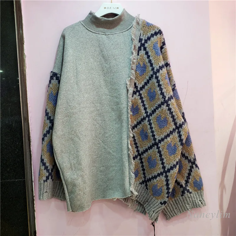 European Style Loose Hoodie for Woman 2020 Autumn New Stand Collar Stitching Printed Knitted Tassels Sweatshirt Casual Pullovers
European Style Loose Hoodie for Woman 2020 Autumn New Stand Collar Stitching Printed Knitted Tassels Sweatshirt Casual Pullovers