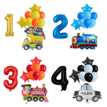 10pcs Car foil Balloons Engineering Car Train Fire Truck Balloon 1 2 3 4 5st Birthday Party Decorations Kids Number Star Globos
10pcs Car foil Balloons Engineering Car Train Fire Truck Balloon 1 2 3 4 5st Birthday Party Decorations Kids Number Star Globos