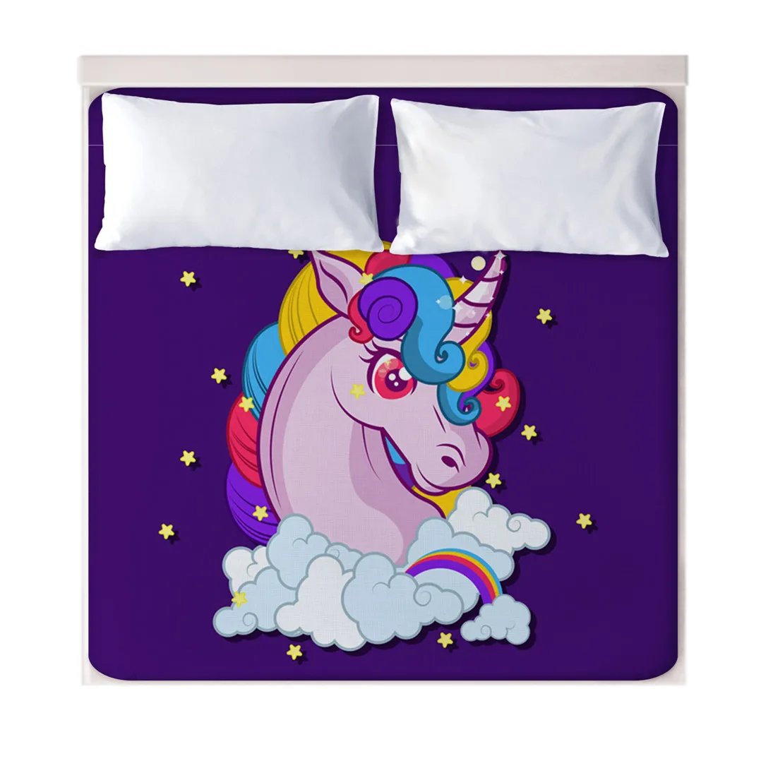 3D Cartoon Unicorn Fitted Sheets 3D Cartoon Unicorn Fitted Sheets