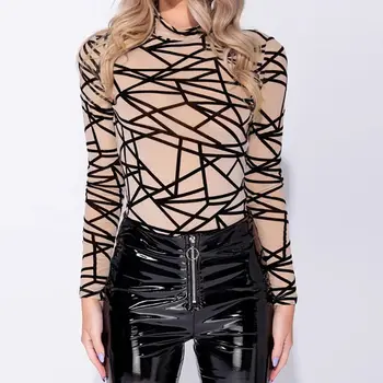 Women Jumpsuit Long Sleeve Geometric Skin Prinetd Bodysuit Autumn Casual Bodysuit Slim Stand Collar Tops Fashion Slim Bodysuit X
Women Jumpsuit Long Sleeve Geometric Skin Prinetd Bodysuit Autumn Casual Bodysuit Slim Stand Collar Tops Fashion Slim Bodysuit X