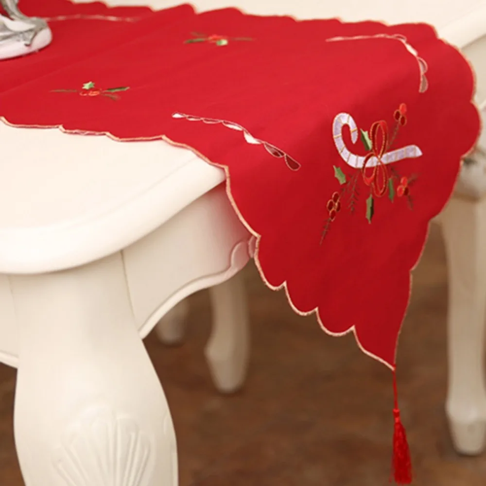 christmas table flag european embroidered hollow santa table