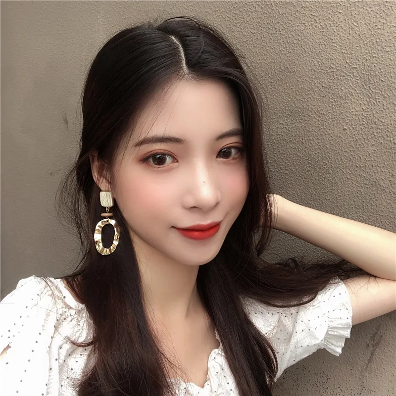 NEW Fashion Temperament Women Drop Glaze RUANME A Pair Of Eardrop Long Metal Geometry Earrings Jewelry Accessories NEW Fashion Temperament Women Drop Glaze RUANME A Pair Of Eardrop Long Metal Geometry Earrings Jewelry Accessories