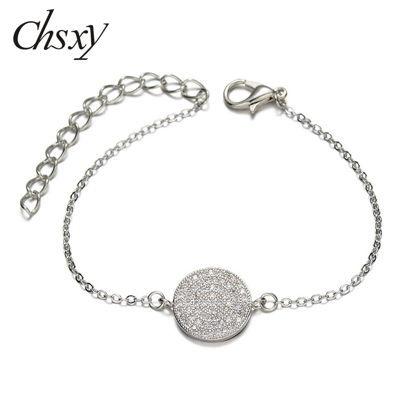 CHSXY AAA+ Cubic Zirconia Round Bracelet Simple Silver Plated Micro Paving CZ Round Charm Bracelet Adjustable Copper Link Chain
CHSXY AAA+ Cubic Zirconia Round Bracelet Simple Silver Plated Micro Paving CZ Round Charm Bracelet Adjustable Copper Link Chain