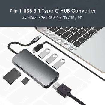 7 in 1 Type-C HUB HDMI USB2.0 USB3.0 PD Type-C Data Adapter for Desktop Laptop USB 3.0 High Speed Ports Type-C
7 in 1 Type-C HUB HDMI USB2.0 USB3.0 PD Type-C Data Adapter for Desktop Laptop USB 3.0 High Speed Ports Type-C