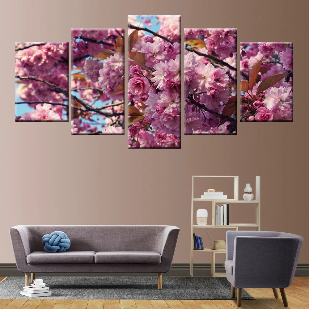 5 Panel Poster HD Printing Branches Romantic Pink Floral Wall Art Picture Living Room Painting
5 Panel Poster HD Printing Branches Romantic Pink Floral Wall Art Picture Living Room Painting