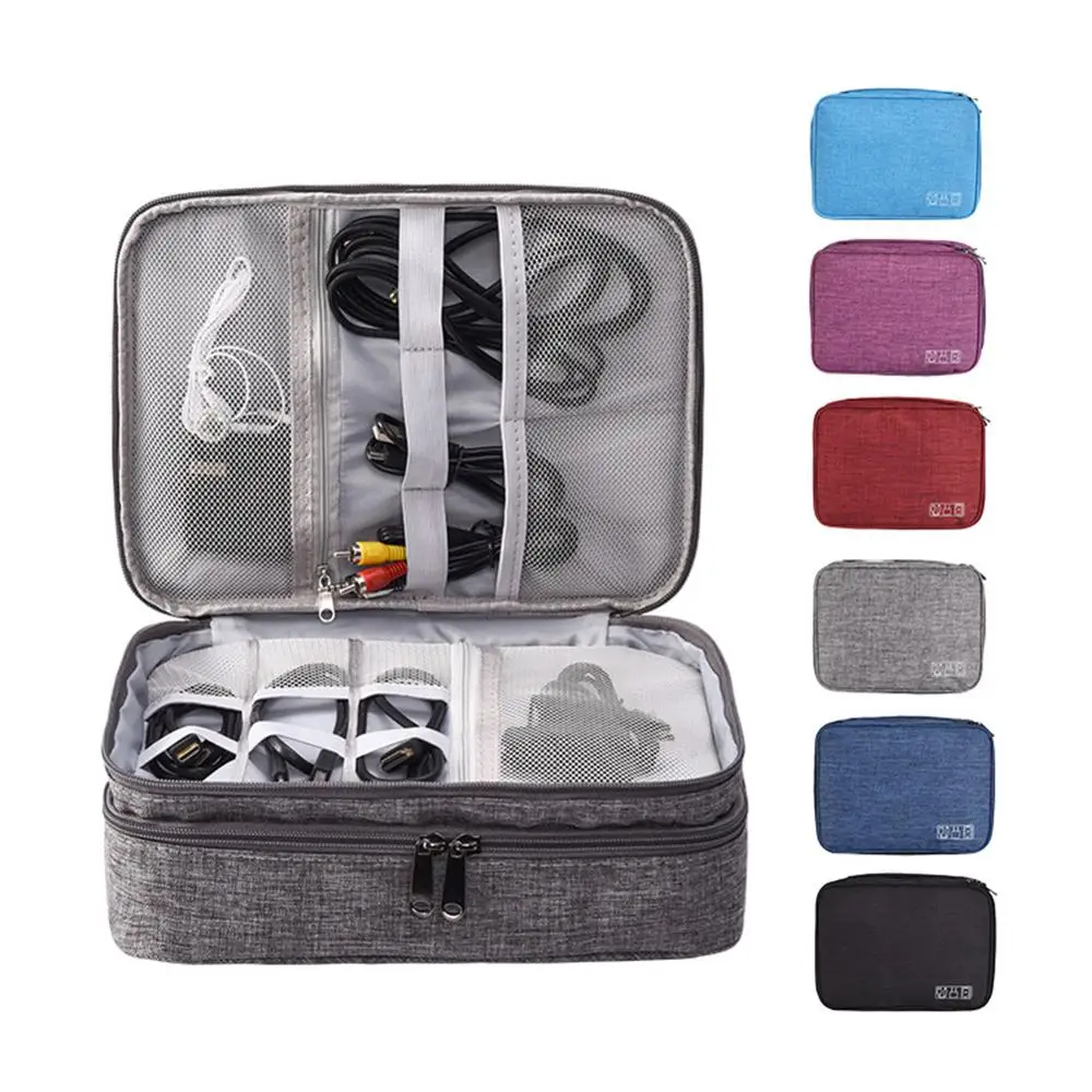 28×21×9 cm 3-layer Electronics Storage Bag Polyester Multi-functional Digital Devices Organizer Data Cable Storage Case
28×21×9 cm 3-layer Electronics Storage Bag Polyester Multi-functional Digital Devices Organizer Data Cable Storage Case