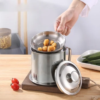 Stainless Steel Oil Storage Can Container with Strainer Kitchenware Strainer 1.2L with Lid
Stainless Steel Oil Storage Can Container with Strainer Kitchenware Strainer 1.2L with Lid