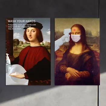Spoof Famous Painting With Mask Canvas Wall Art Painting Print Painting Mona Lisa Wear Facial Cover on Canvas Home Decor
Spoof Famous Painting With Mask Canvas Wall Art Painting Print Painting Mona Lisa Wear Facial Cover on Canvas Home Decor