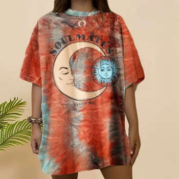 Tie Dye Tshirt Streetwear Loose 2020 Summer T Shirt Women Harajuku Punk Short Sleeves Print Tops Tee Hip Hop Loose Tshirt Girls 
Tie Dye Tshirt Streetwear Loose 2020 Summer T Shirt Women Harajuku Punk Short Sleeves Print Tops Tee Hip Hop Loose Tshirt Girls