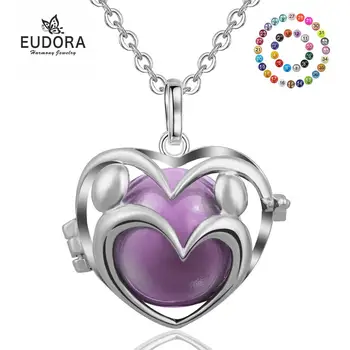 Eudora mom Necklace Harmony Ball Heart Baby&Mom heart 20mm Locket Cage Pendant with sound 20mm Chime Mexican Bola Jewelry K180 
Eudora mom Necklace Harmony Ball Heart Baby&Mom heart 20mm Locket Cage Pendant with sound 20mm Chime Mexican Bola Jewelry K180