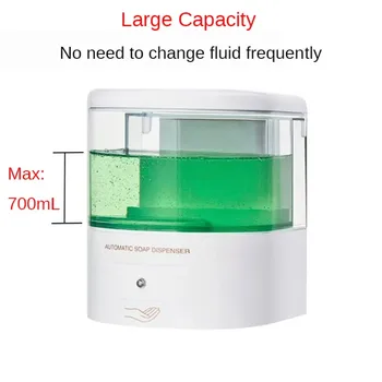 600ML Capacity Automatic Soap Dispenser Touchless Sensor Hand Sanitizer Detergent Dispenser Wall Mounted For Bathroom #j5s
600ML Capacity Automatic Soap Dispenser Touchless Sensor Hand Sanitizer Detergent Dispenser Wall Mounted For Bathroom #j5s