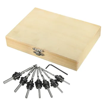 7pcs Countersink Drill Bit Set Tapered Stop Collar Wood Hole Screw Kit for Woodworking
7pcs Countersink Drill Bit Set Tapered Stop Collar Wood Hole Screw Kit for Woodworking
