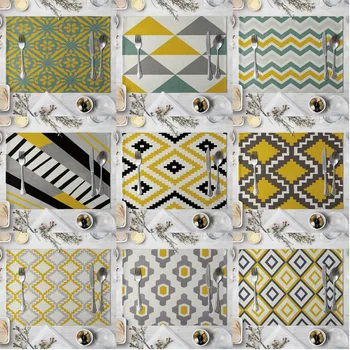 Yellow Black Geometric Pattern Table Mat Creative Table Napkin For Wedding Kitchen Decor Placemat Dining Accessories
Yellow Black Geometric Pattern Table Mat Creative Table Napkin For Wedding Kitchen Decor Placemat Dining Accessories