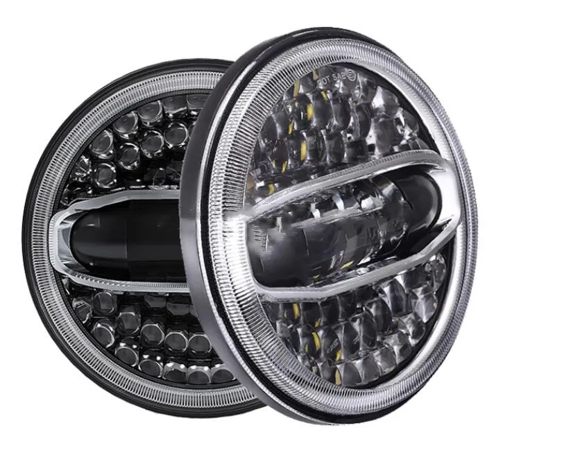 7-дюймовые светодиодные круглые фары DRL High/Low Beam для мотоциклов синие белые Jeep Wrangler