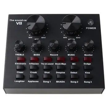 Black V8 Live Sound Card Voice Changer Multiple Funny Sound Effects for Phone Computer Voice Chatting
Black V8 Live Sound Card Voice Changer Multiple Funny Sound Effects for Phone Computer Voice Chatting
