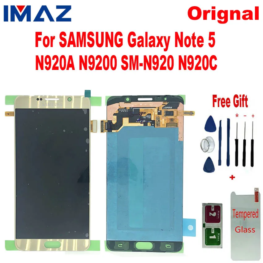 Оригинальный AMOLED ЖК-дисплей IMAZ 5 7 дюйма для Samsung Galaxy Note5 N920A N9200 SM-N920 N920C сенсорный