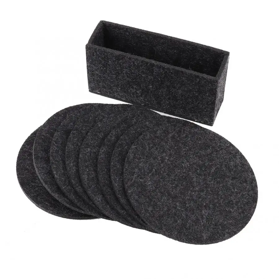 

8PCS/Set Felt Fabric Cup Mats and Pads Round Mat Drink Coaster Beer Coffee Placemat