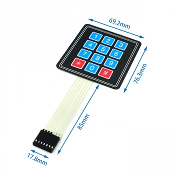 10pcs/lot 3 * 4 matrix keyboard membrane switch Microprocessor Keyboard Keyboard control panel
10pcs/lot 3 * 4 matrix keyboard membrane switch Microprocessor Keyboard Keyboard control panel