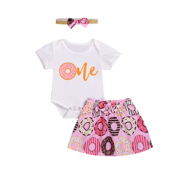 Newborn Infant Baby Girl Clothes Birthday Letter Short Sleeve Tops Donut Skirt Headbands Outfits 2020 Summer Clothes 6-24M 
Newborn Infant Baby Girl Clothes Birthday Letter Short Sleeve Tops Donut Skirt Headbands Outfits 2020 Summer Clothes 6-24M