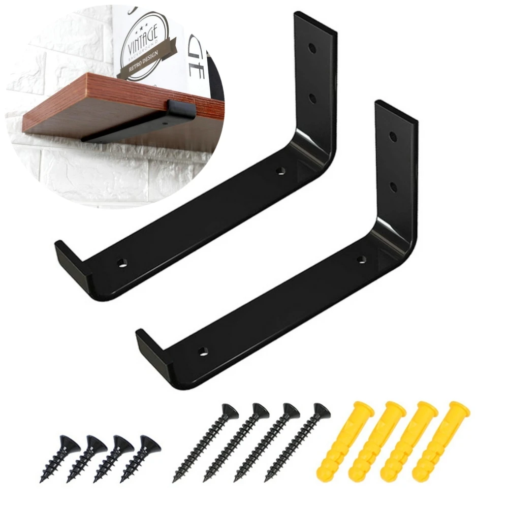 2PCS Shelf Brackets Heavy Duty Black Wall Bracket With Lip For Floating Shelves Metal Shelf Bracket DIY Home
2PCS Shelf Brackets Heavy Duty Black Wall Bracket With Lip For Floating Shelves Metal Shelf Bracket DIY Home
