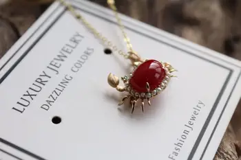 Fine Jewelry Real 18K Gold AU750 G18K Natural 100% Precious Coral Pendant Gold Diamond Pendant Gemstone Necklaces for Women
Fine Jewelry Real 18K Gold AU750 G18K Natural 100% Precious Coral Pendant Gold Diamond Pendant Gemstone Necklaces for Women