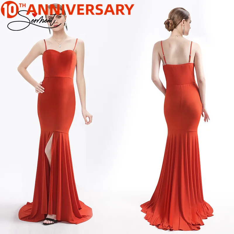 New Elegant Woman Evening Gown Sleeveless Long Split Split Backless Fishtail Evening Dress Suitable for Formal Parties
New Elegant Woman Evening Gown Sleeveless Long Split Split Backless Fishtail Evening Dress Suitable for Formal Parties