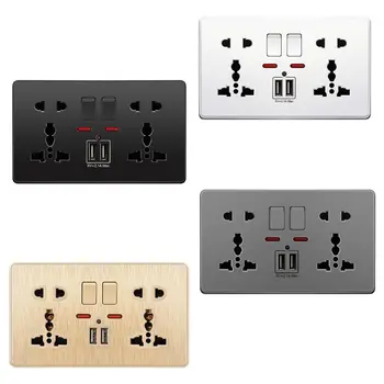 Multifunction UK 13A Wall Socket Push Button 2.1A Double USB Charging Ports Three-hole Two-hole Home Wall Outlet Button
Multifunction UK 13A Wall Socket Push Button 2.1A Double USB Charging Ports Three-hole Two-hole Home Wall Outlet Button