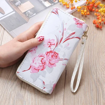 Ladies Small Wallet Rose Print Fashion Wild Zipper Clutch Bag Practical multi-card Position Ladies Bag Wallet 
Ladies Small Wallet Rose Print Fashion Wild Zipper Clutch Bag Practical multi-card Position Ladies Bag Wallet