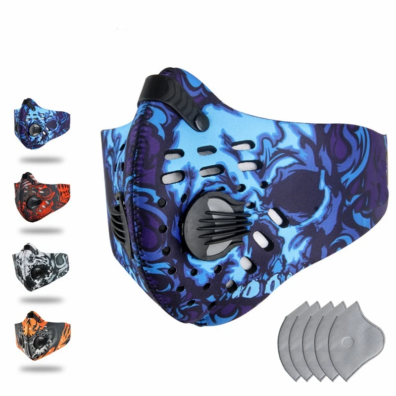 

Cycling Face Mask Activated Carbon Filter Men Women Anti Pollution PM 2.5 Dust Proof Training Bicycle Shield Mouth Masks