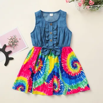 Girls Dress Summer Casual Loose Beach Princess Dress Girls Fashion Floral Sleeveless Solid Color Patchwork Denim Dresses Blue 
Girls Dress Summer Casual Loose Beach Princess Dress Girls Fashion Floral Sleeveless Solid Color Patchwork Denim Dresses Blue