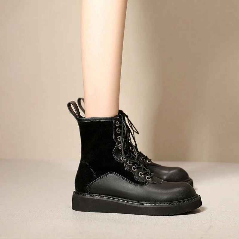 2019 Autumn And Winter New Style Leather Short Boots Women's Lace-up Thick Bottomed round-Toe Martin Boots Versatile Zipper Mach
2019 Autumn And Winter New Style Leather Short Boots Women's Lace-up Thick Bottomed round-Toe Martin Boots Versatile Zipper Mach