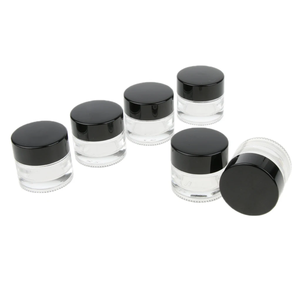 6/set 10g Clear Glass Jar with Lid Travel Bottles Kit Compact Storage 6/set 10g Clear Glass Jar with Lid Travel Bottles Kit Compact Storage