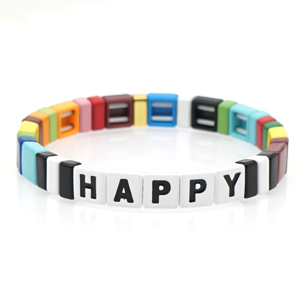 Shinus Customized Bracelet Rainbow Enamel Tile Bracelets For Women Rainbow Happy Letter Boho Summer Personalized Name Jewelry
Shinus Customized Bracelet Rainbow Enamel Tile Bracelets For Women Rainbow Happy Letter Boho Summer Personalized Name Jewelry