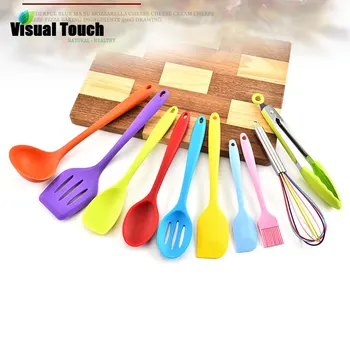 Heat Resistant 10PCS Colorful Silicone Kitchenware Set Non-stick Cookware Cooking Tool Baking Kit Utensils Kitchen Accessories
Heat Resistant 10PCS Colorful Silicone Kitchenware Set Non-stick Cookware Cooking Tool Baking Kit Utensils Kitchen Accessories