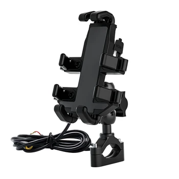 Motorcycle Mobile Phone Navigation Bracket Holder Support Handlebar Rearview Mirror Mount Clip Bracket with USB Port
Motorcycle Mobile Phone Navigation Bracket Holder Support Handlebar Rearview Mirror Mount Clip Bracket with USB Port