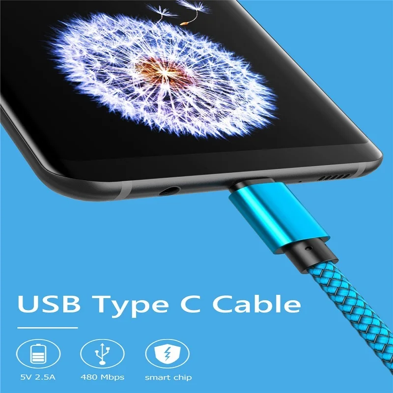 

20cm 1m 2m 3m USB Type C Cable for Xiaomi Redmi Note 7 Mi 9 Samsung S9 2.5A Fast Charging Data Sync USB C Cable Type-c Cable