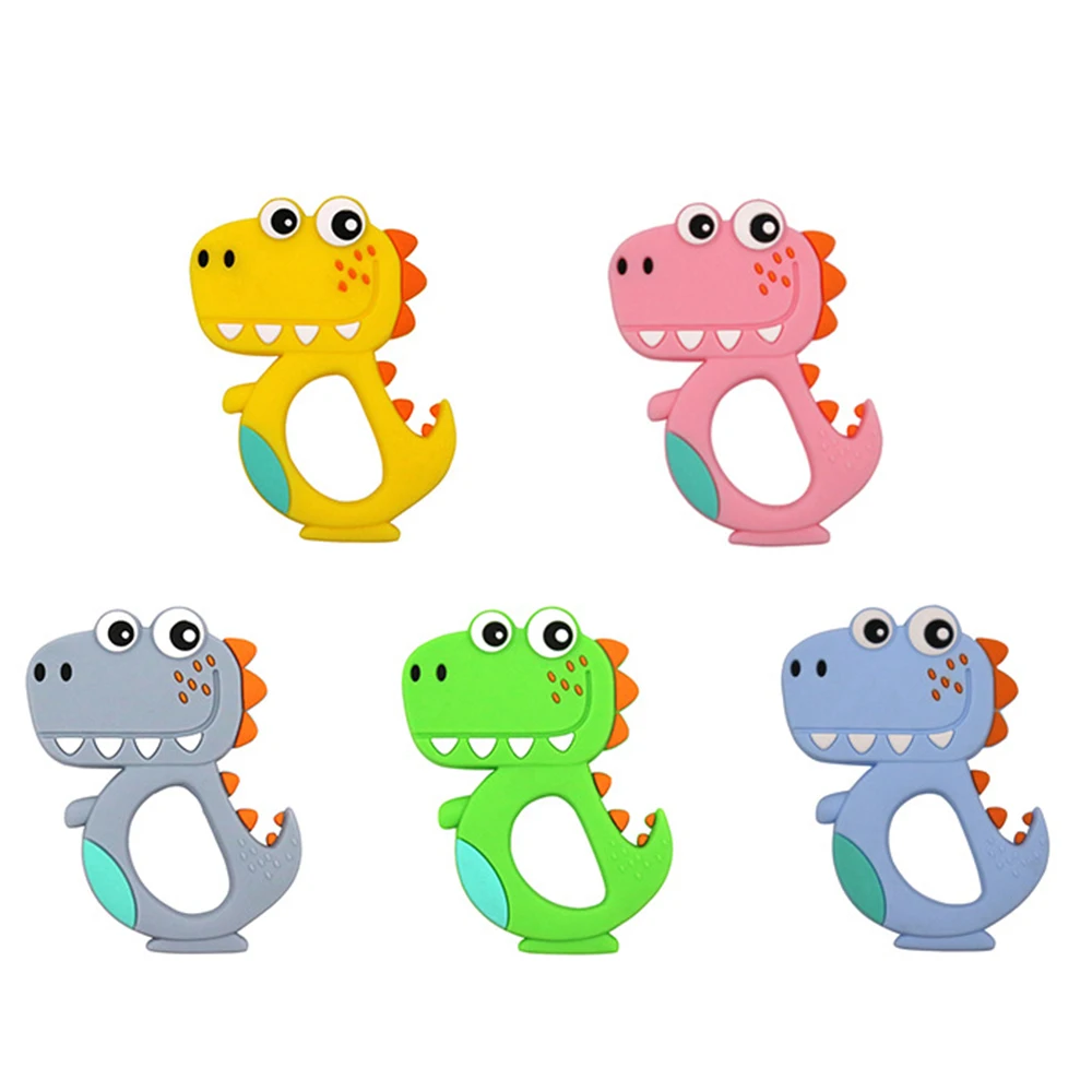 cartoon baby teethers bpa free cute animal dinosaur infant diy
